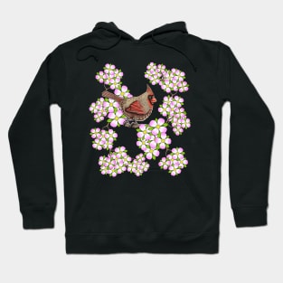 Red Cardinal dogwood flower North Carolina Virginia Hoodie